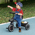Kids Trike For 2 To 5 Years With Adjustable Seat, Baskets | Black