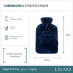 Plush Hot Water Bottle | Navy Blue