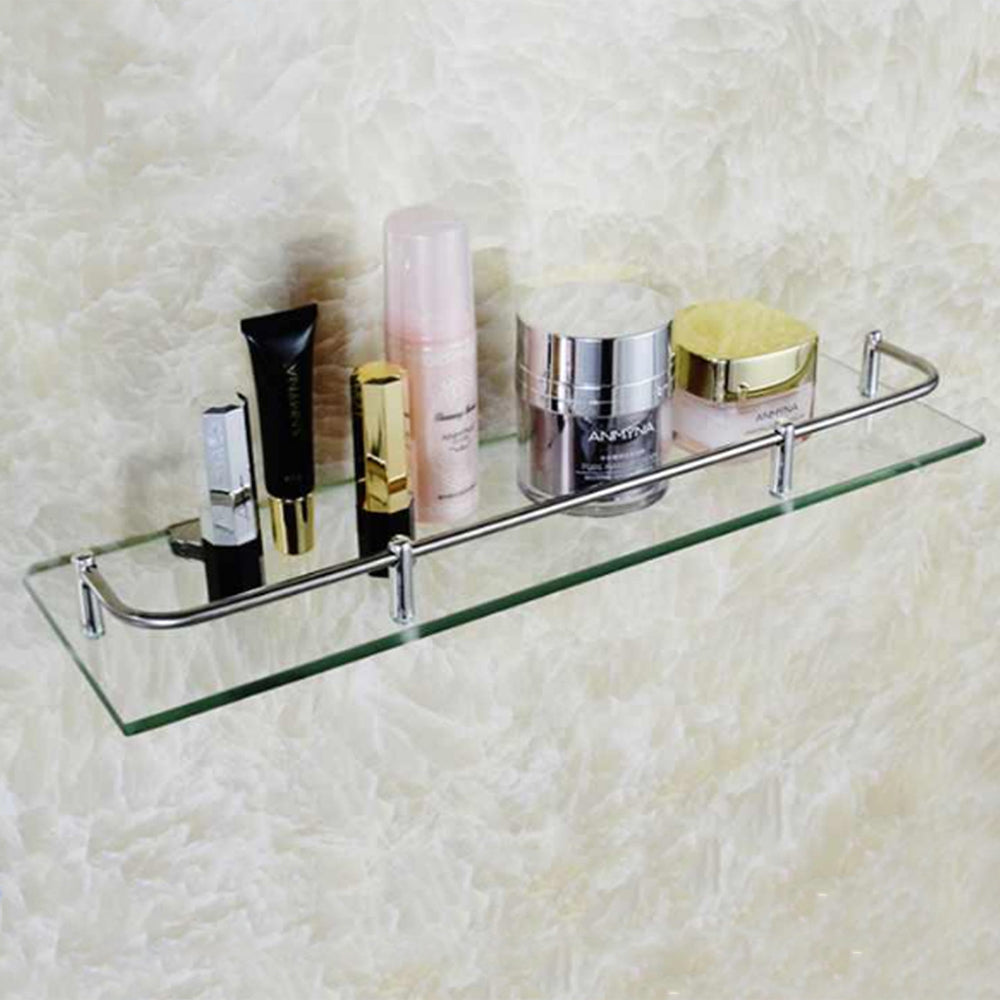 40cm Shelf Tempered Glass 6mm Thick Storage Organizer Wall Mounted Bathroom