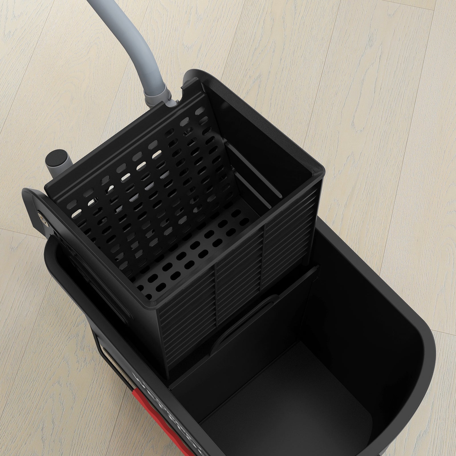 20l Mop Bucket With Wringer Handle On Wheels Floor Cleaning | One Size | Black