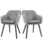 Modern Upholstered Fabric Bucket Seat Dining Room Armchairs