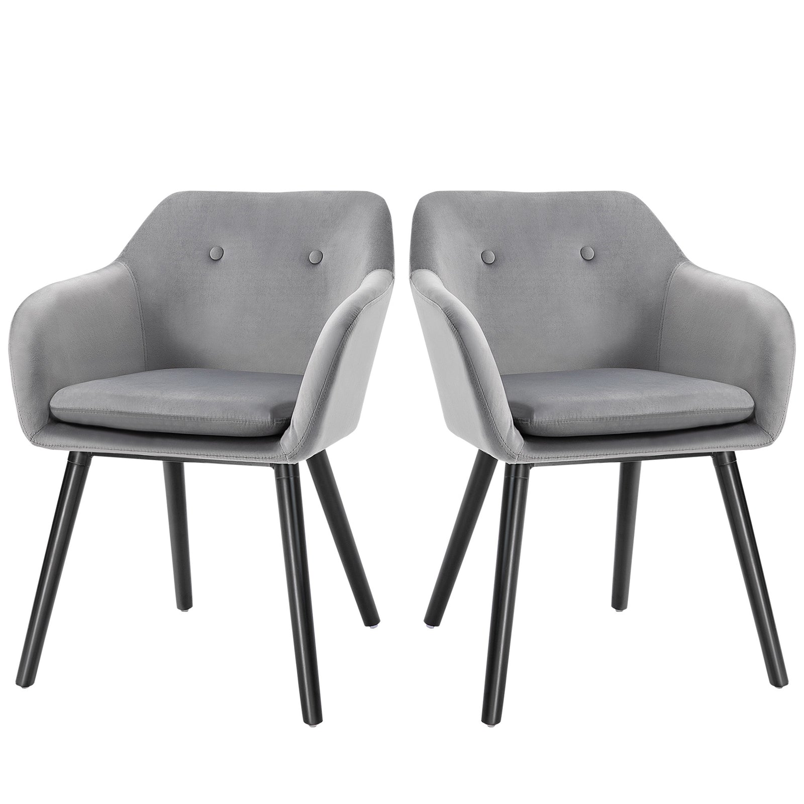 Modern Upholstered Fabric Bucket Seat Dining Room Armchairs