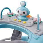 Adjustable Baby Walker With Sunshade, Foldable Walker, Multifunctional Baby Walker, Feeding Tray, Interactive Music, Toys, Wheel Safety Breaks, | Blue