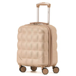 45x36x20cm Lightweight Underseat Cabin Carry On Suitcase - 100+ Airline Approved - Hard Shell Luggage - 4 Wheels - Bubble Design | Cabin | Champagne