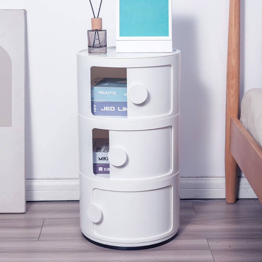 Round Multi-tiered Drawer Storage Unit Organizer