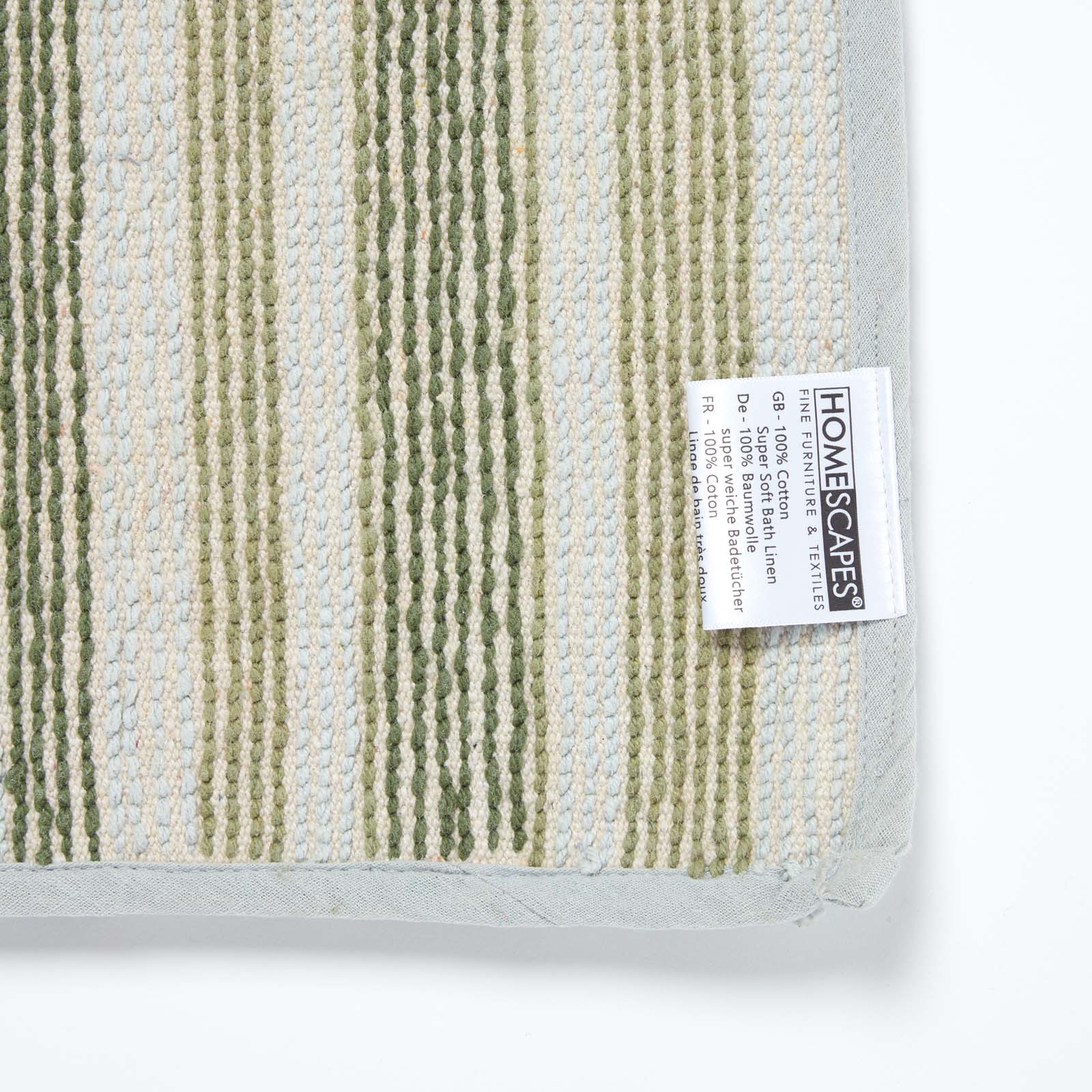 Stripe Cotton Bath Mat | 50 x 80cm | Green