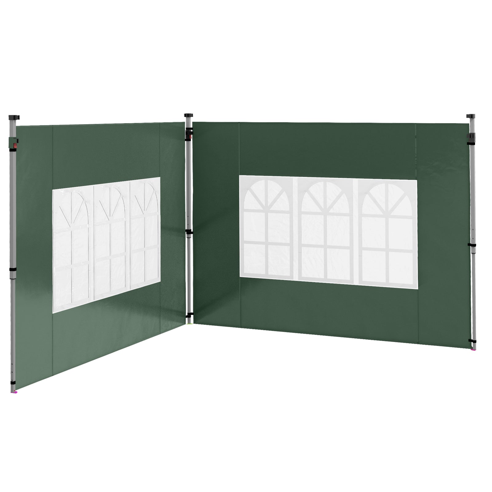 Gazebo Side Panels For 3x3(m) Or 3x4m Pop Up Gazebo, 2 Pack | Green