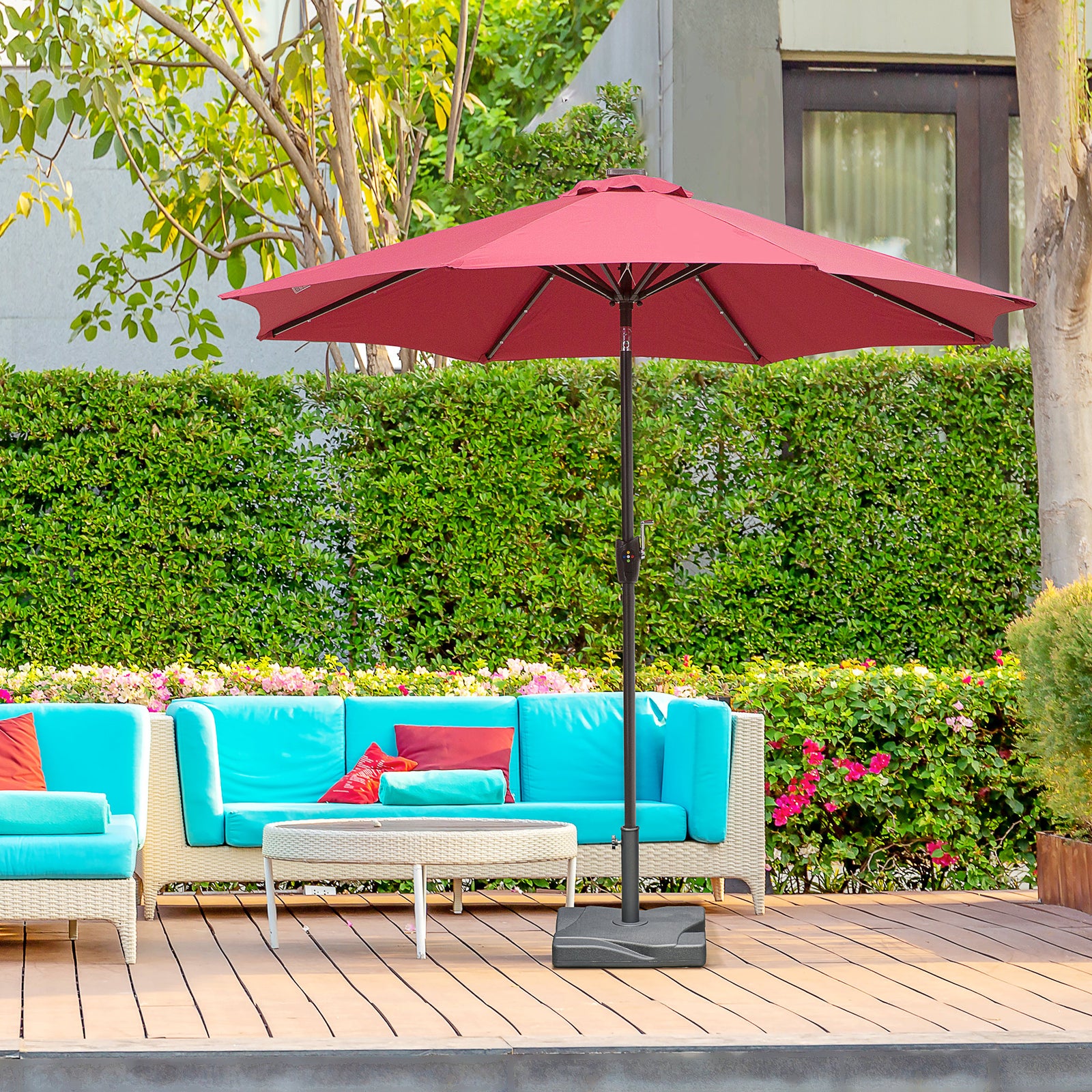 Garden Parasol Base Stand Square Fits Φ32mm, Φ38mm, Φ48mm