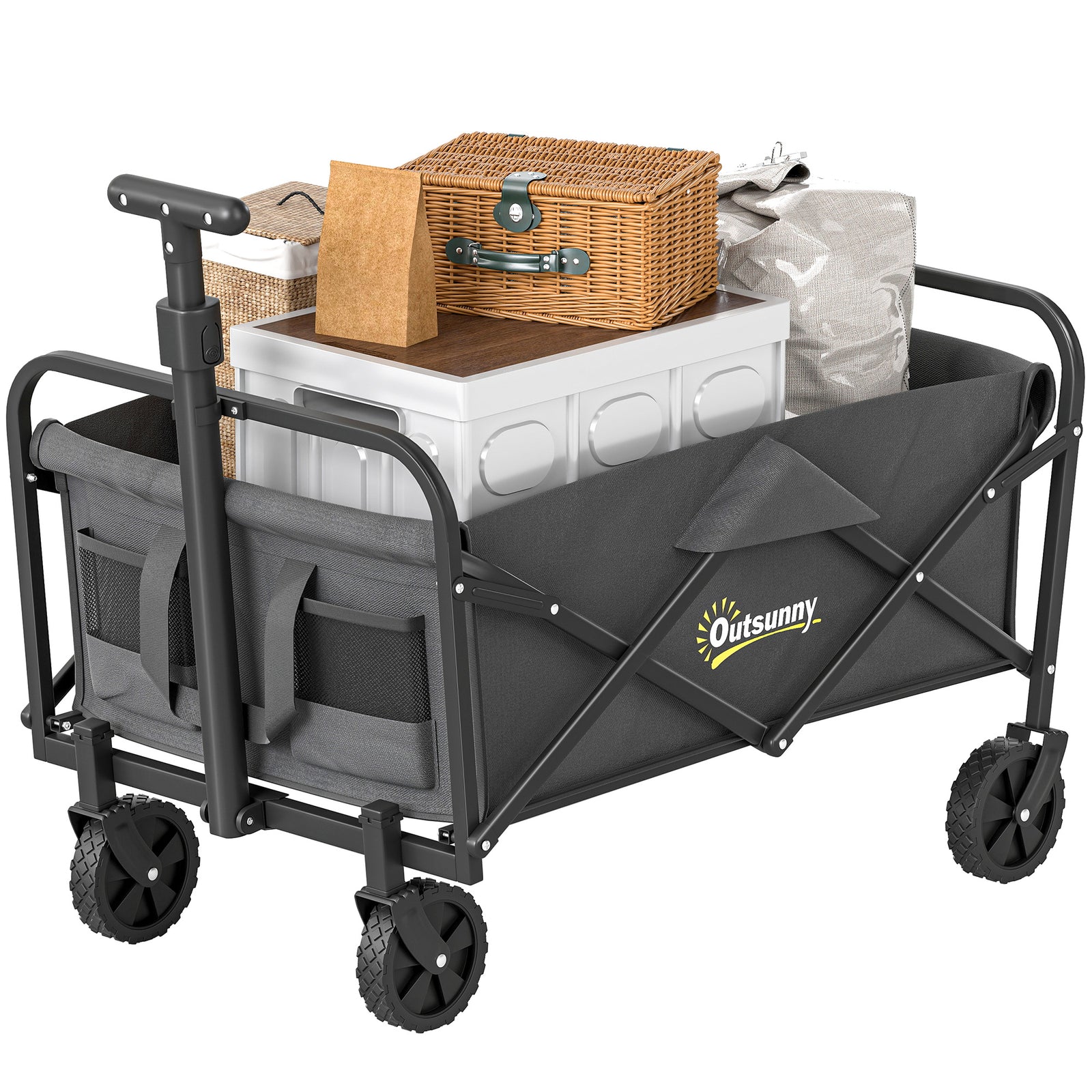62l Festival Trolley, 120kg Heavy Duty Folding Trolley Cart | Grey