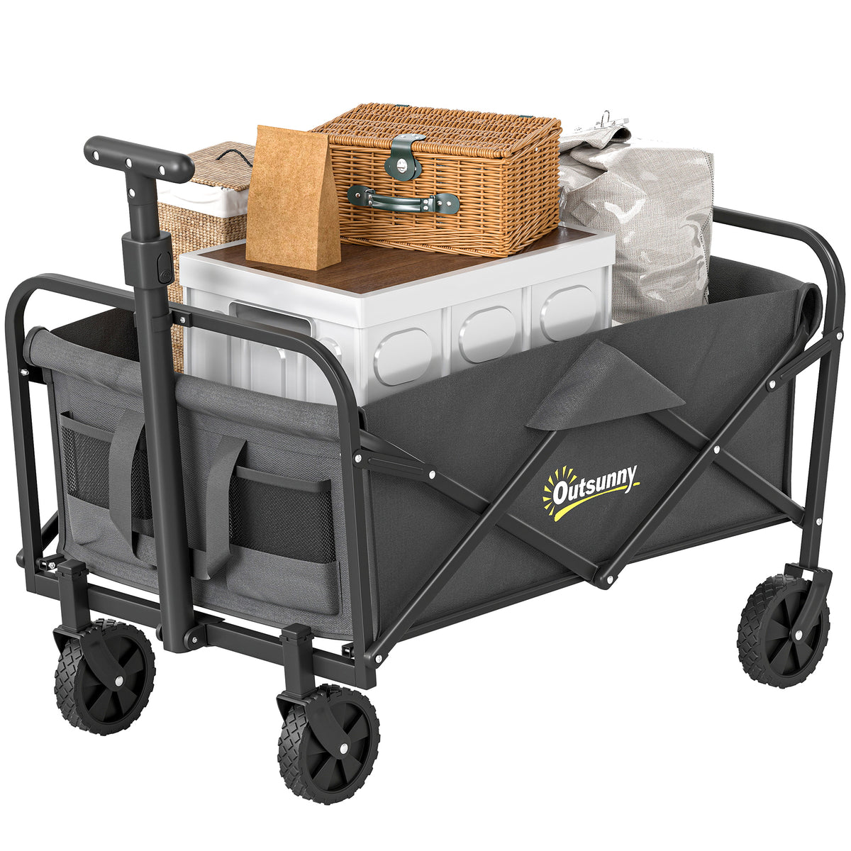 62l Festival Trolley, 100kg Heavy Duty Folding Trolley Cart | Grey