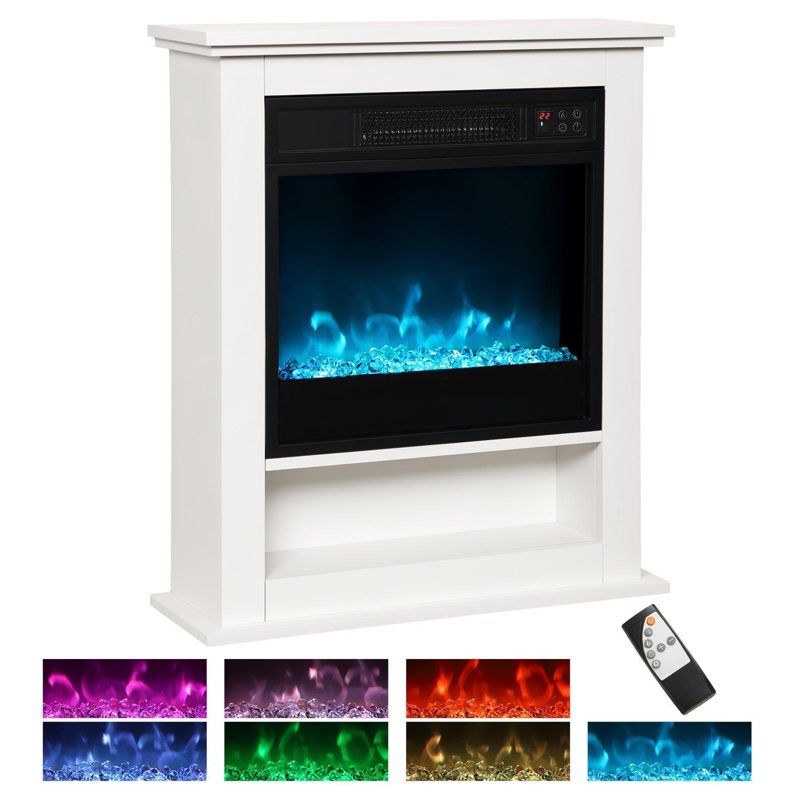 1800w White Electric Fire Reach Up To 30㎡ Space
