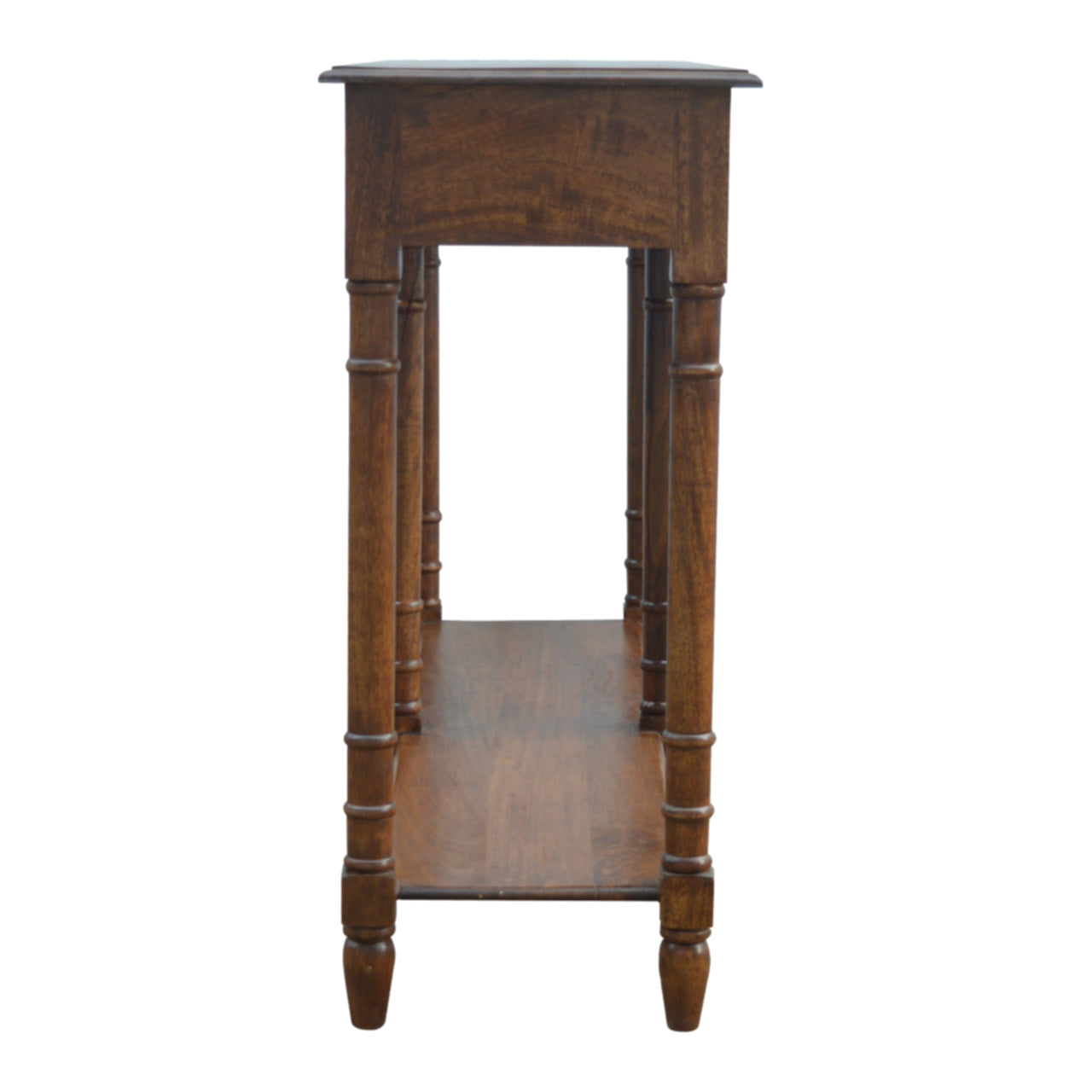 4 Drawer Hallway Console Table, Walnut Finish, Brown