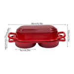 Enamelled Cast Iron Double Loaf Bread Pot With Lid | Red