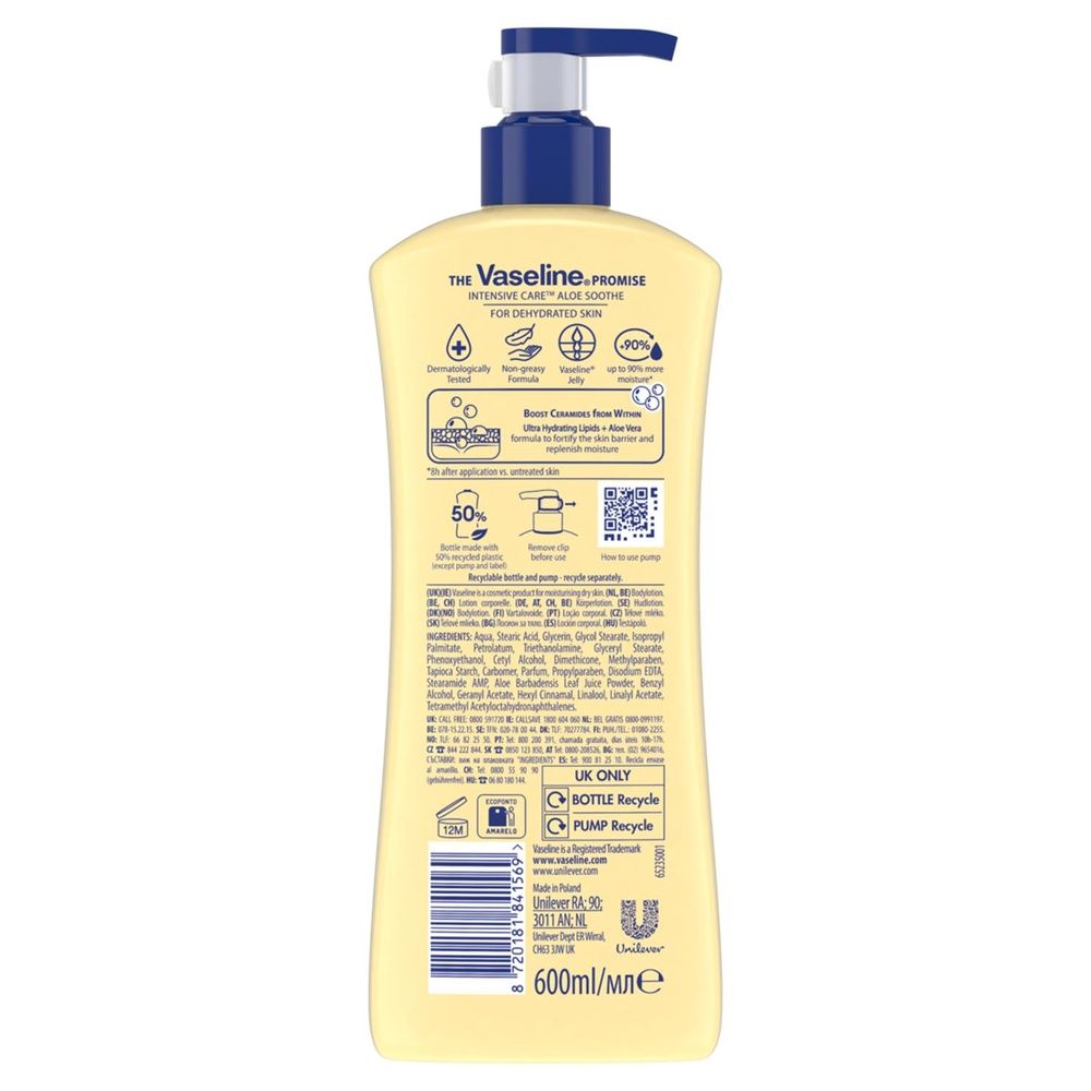 Vaseline Intensive Care Essential Healing Body Lotion, 600ml For Dry Skin Care