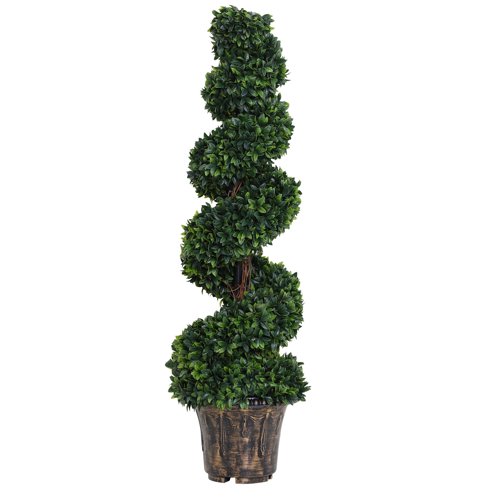 2 Pack 120cm Artificial Boxwood Spiral Tree Decorative
