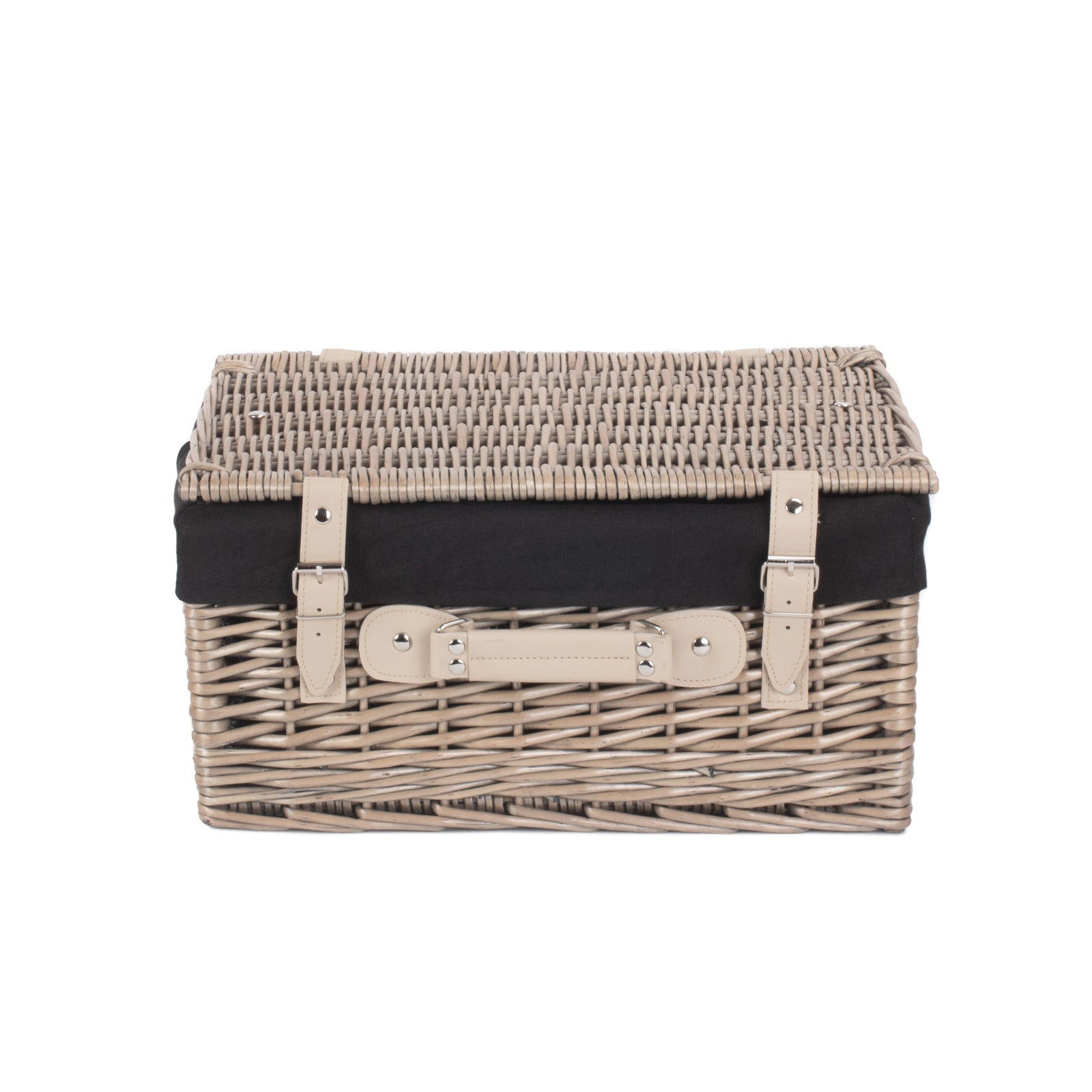 Wicker 40cm Antique Wash Picnic Basket | Black