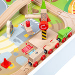 Bigjigs Toys Wooden Train Set & Table - 50 Pieces