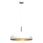 Lincoln 45cm Pendant Lamp Stylish Hand Made Scandi Style Lamp With A Golden Finish To The Shade Interior 1xe27 | 45cm | White