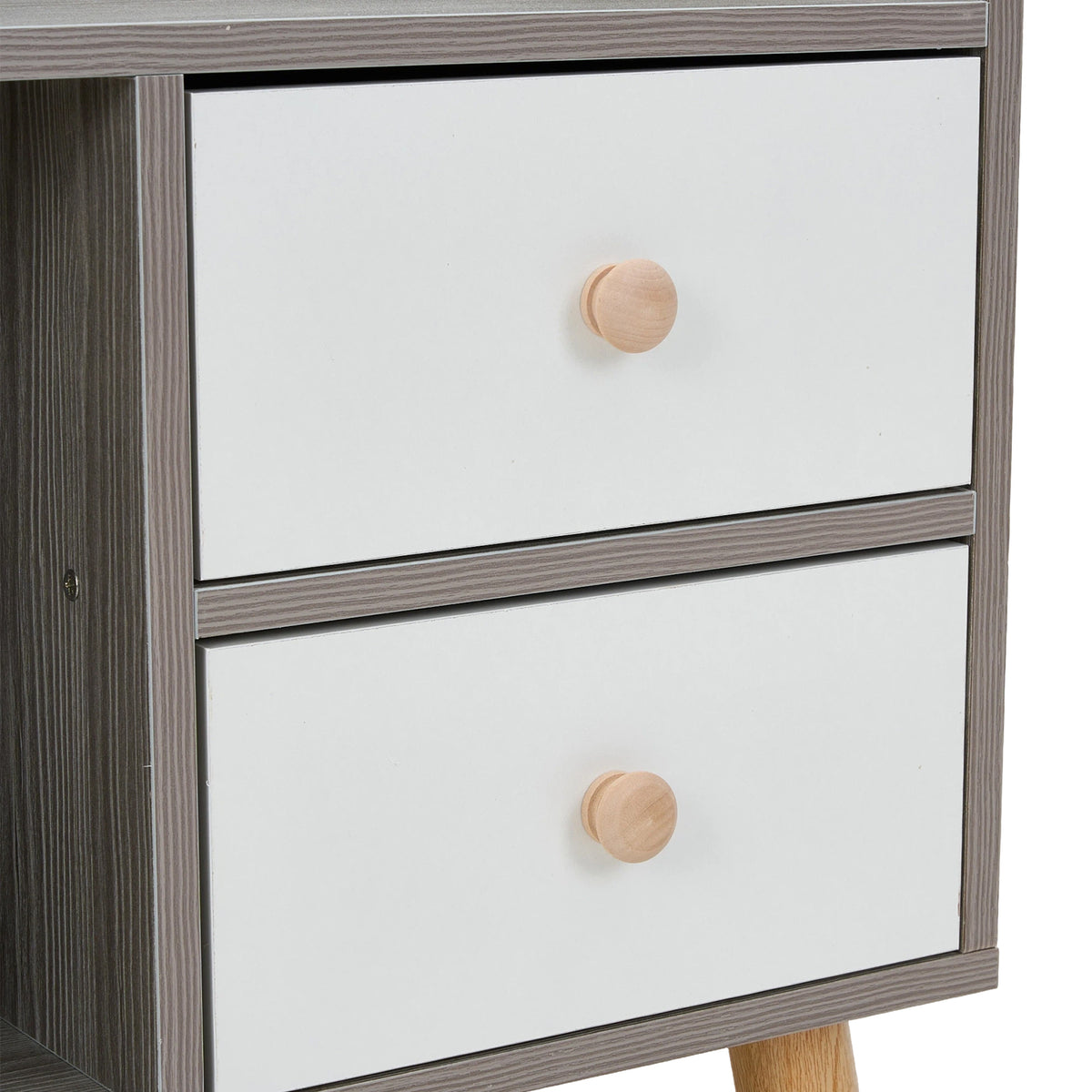 Breeins Compact Dual-drawer Bedside Table Nightstand