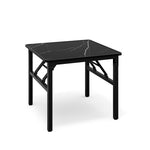 60*60*50cm Square Folding Coffee Table With Marble Effect Top | 60cm x 60cm | Black