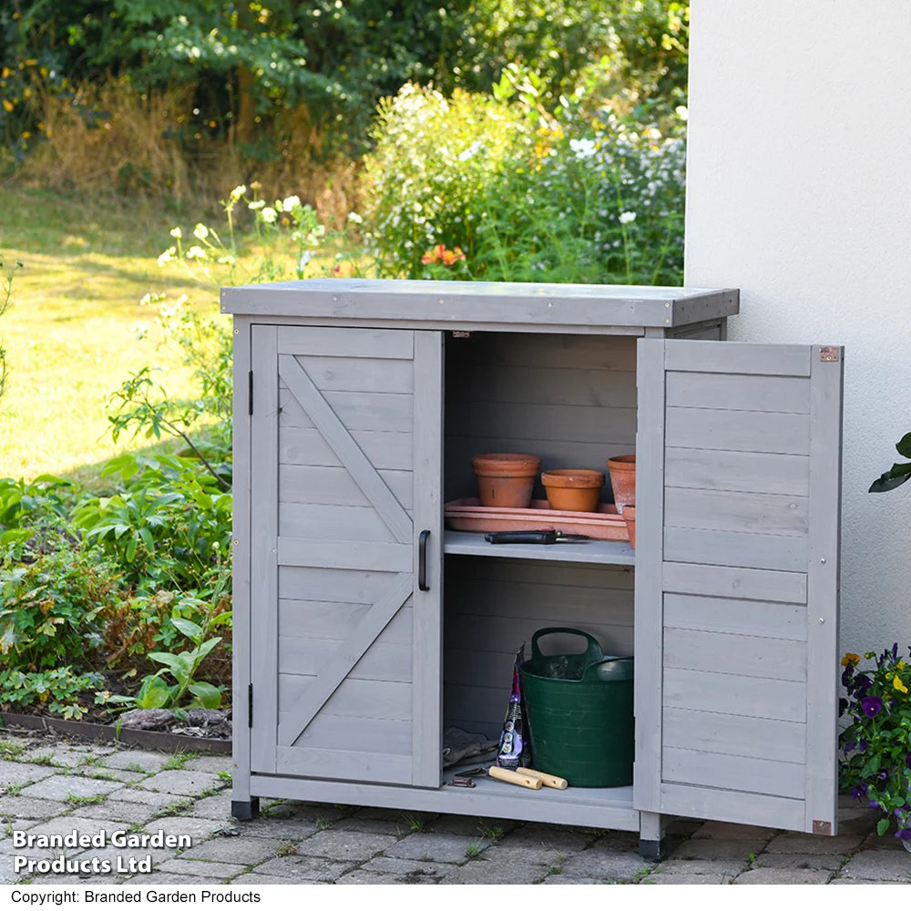 Wooden Garden Storage Cabinet (Grey)