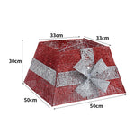 Square Christmas Tree Collar Basket Decor With Bow Tie