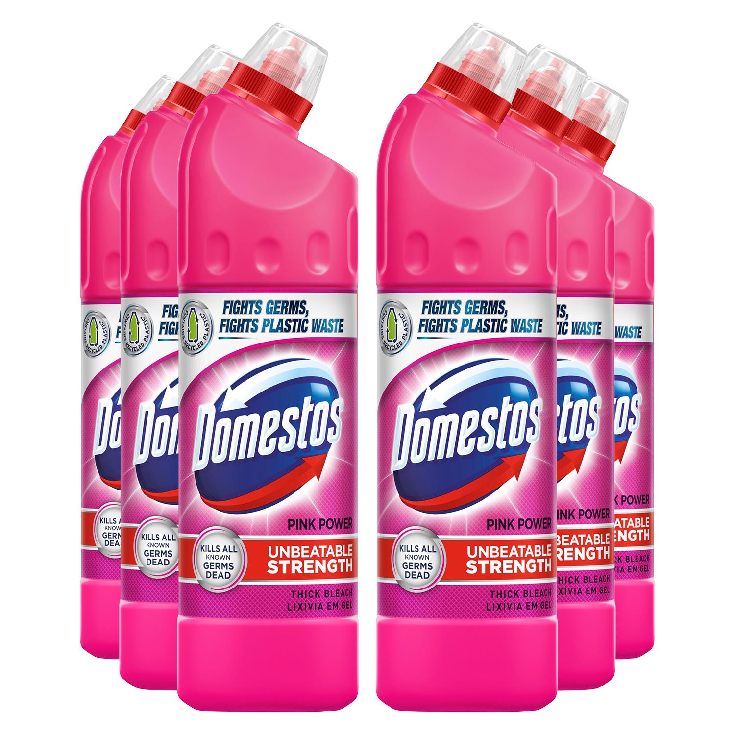 Thick Bleach Pink Power Disinfectant Multi-purpose Cleaner Gel, 6x750ml