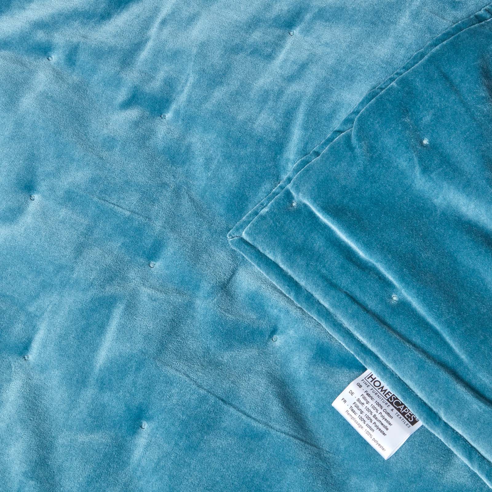 Velvet Cotton Quilted Throw | 150cm x 200cm | Blue