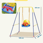 AIYAPLAY 3 In 1 Toddler Swing Set, Folding Child Swing Set For Kids, Blue