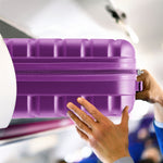 Set Of 3 Hard Shell Suitcase Cabin & Check In Cases With Tsa Lock - Overhead Cabin With Medium & Large Check-in Bag | Set of 3 | Purple