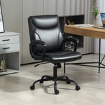 Faux Leather Desk Chair With Tilt Function For Home Office | Black