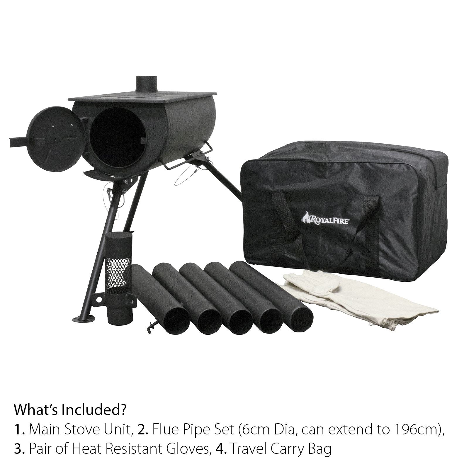 Orion Portable Tri-pod Tent Stove In Black | Black
