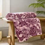 Winter Forest Woodland Fleece Throw – 140x180cm – Cosy  Animal Print Blanket | 140cm x 180cm | Pink