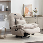 Fallon Boucle Fabric Swivel Based Recliner Chair Phone Holder | Pale Brown