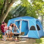 Camping Tent, Family Tent 4-8 Person 2 Room Easy Set Up | Blue