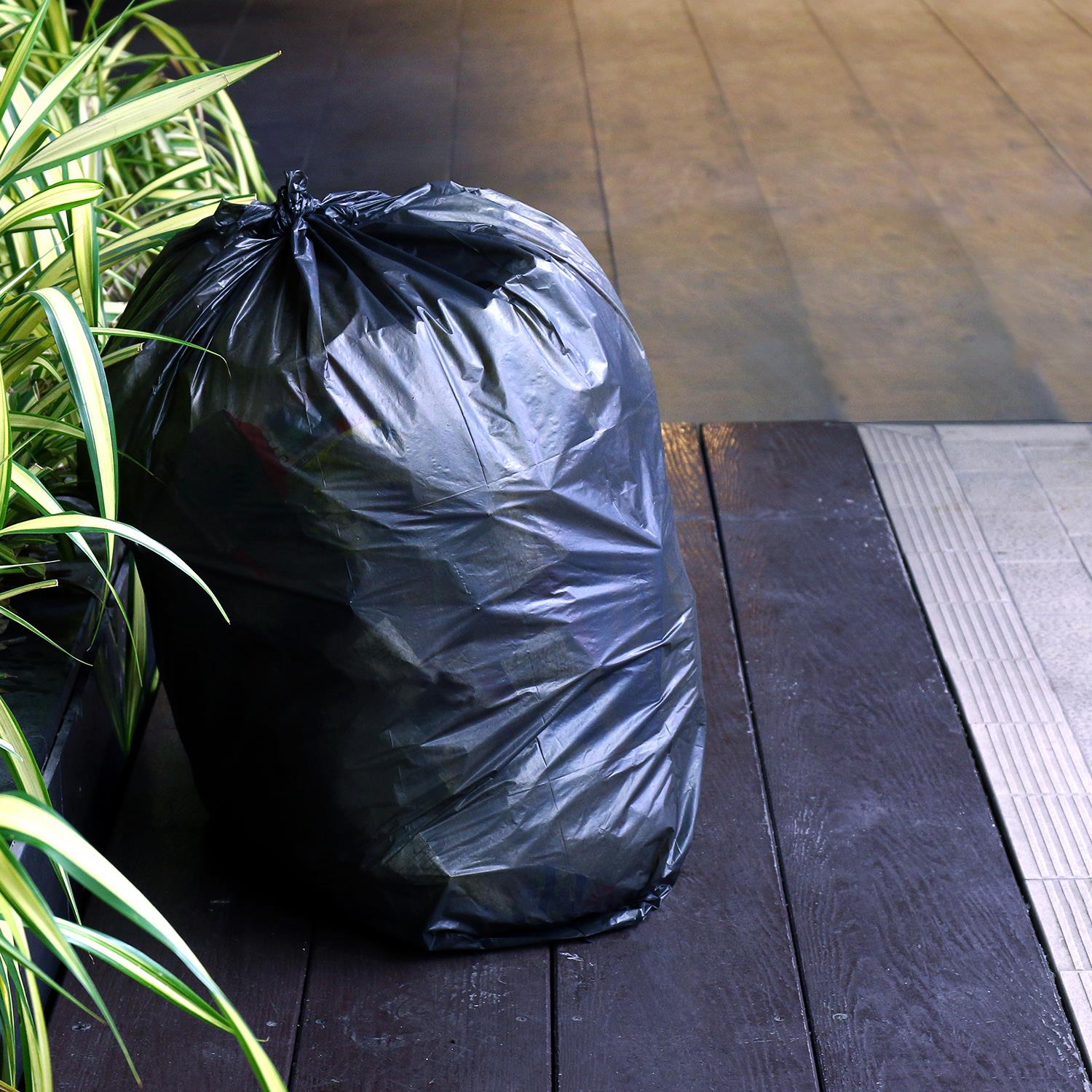 Tidyz 50 Black Refuse Sacks Bin Bags, 50l