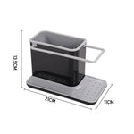 Kitchen Sponge Cloth Holder Sink Caddy Organiser | Black & Grey