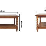 Solid Wood Spindle Coffee Table With Open Shelf