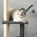 238-270cm Cat Tree Tower Ceiling High W/ Sisal Scratching Post Light Grey