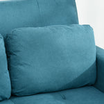 2 Seater Sofa Bed Convertible Bed Settee With Cushions | One Size | Blue