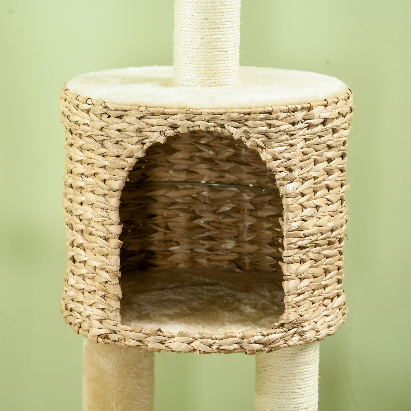 116cm Cat Tree Tower W/ Scratching Post, Cat House, Ball, Platform, Beige
