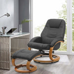 Ergonomic Executive Office Reclining Chair With Footstool | Black