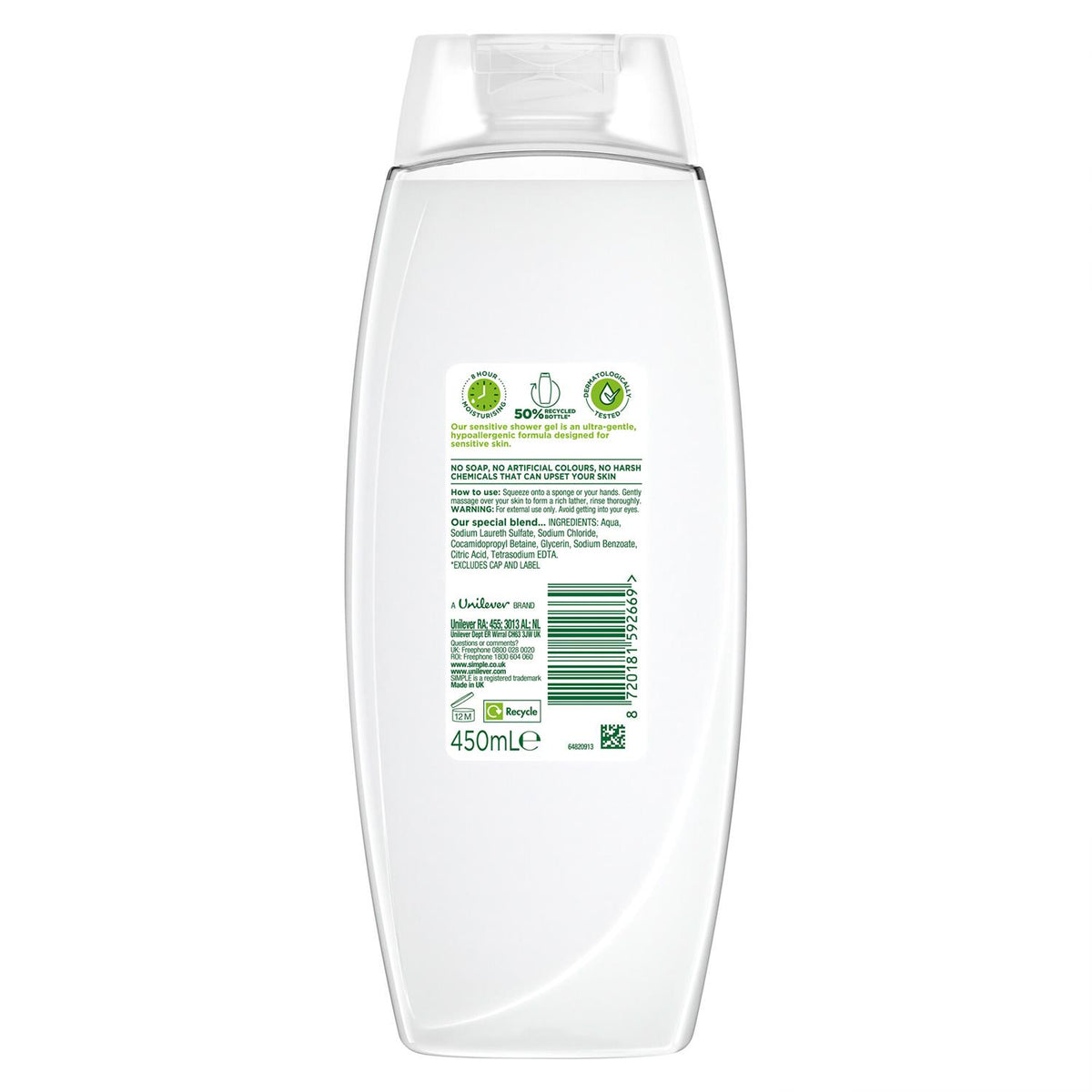 Sensitive Shower Gel 450ml Multipack | Set of 12