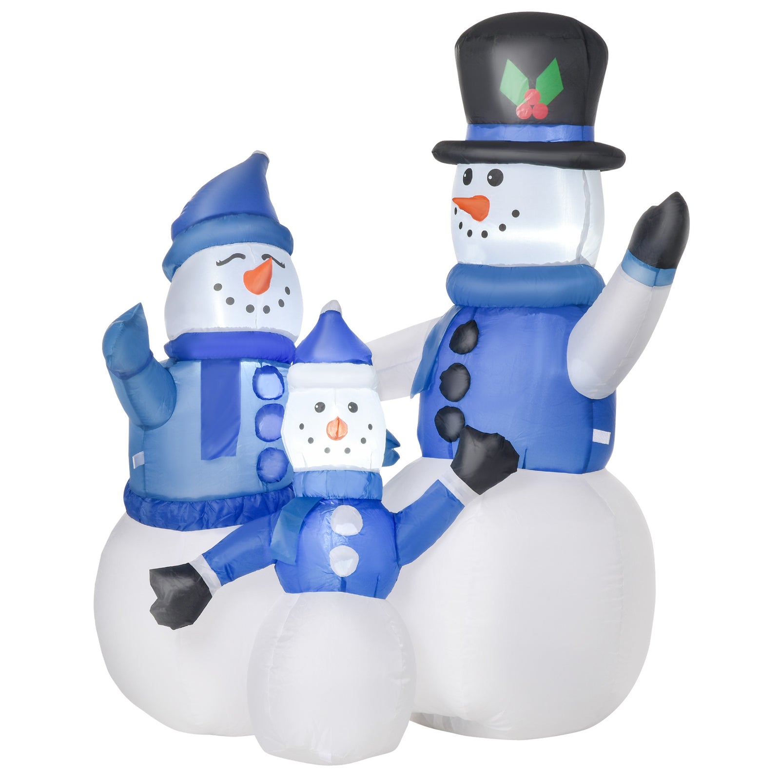 Inflatable 4ft Snowman Family Decoration With Led Lights