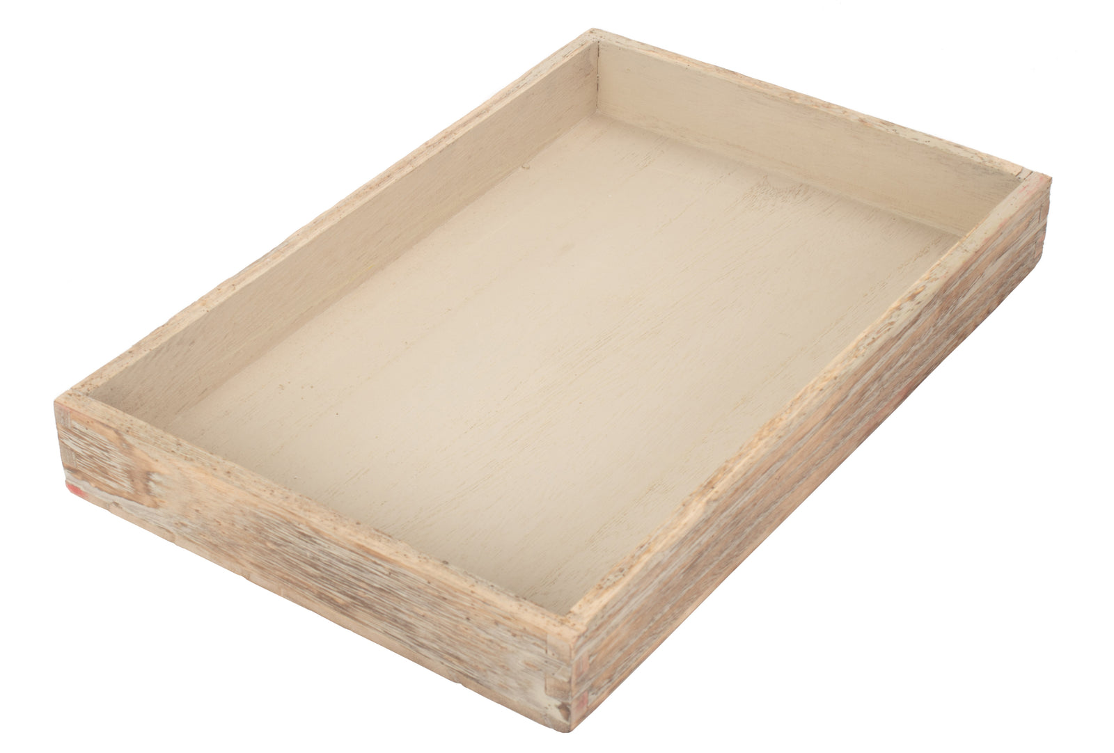 Wood Shallow Wooden Plinth Tray | Large | Brown