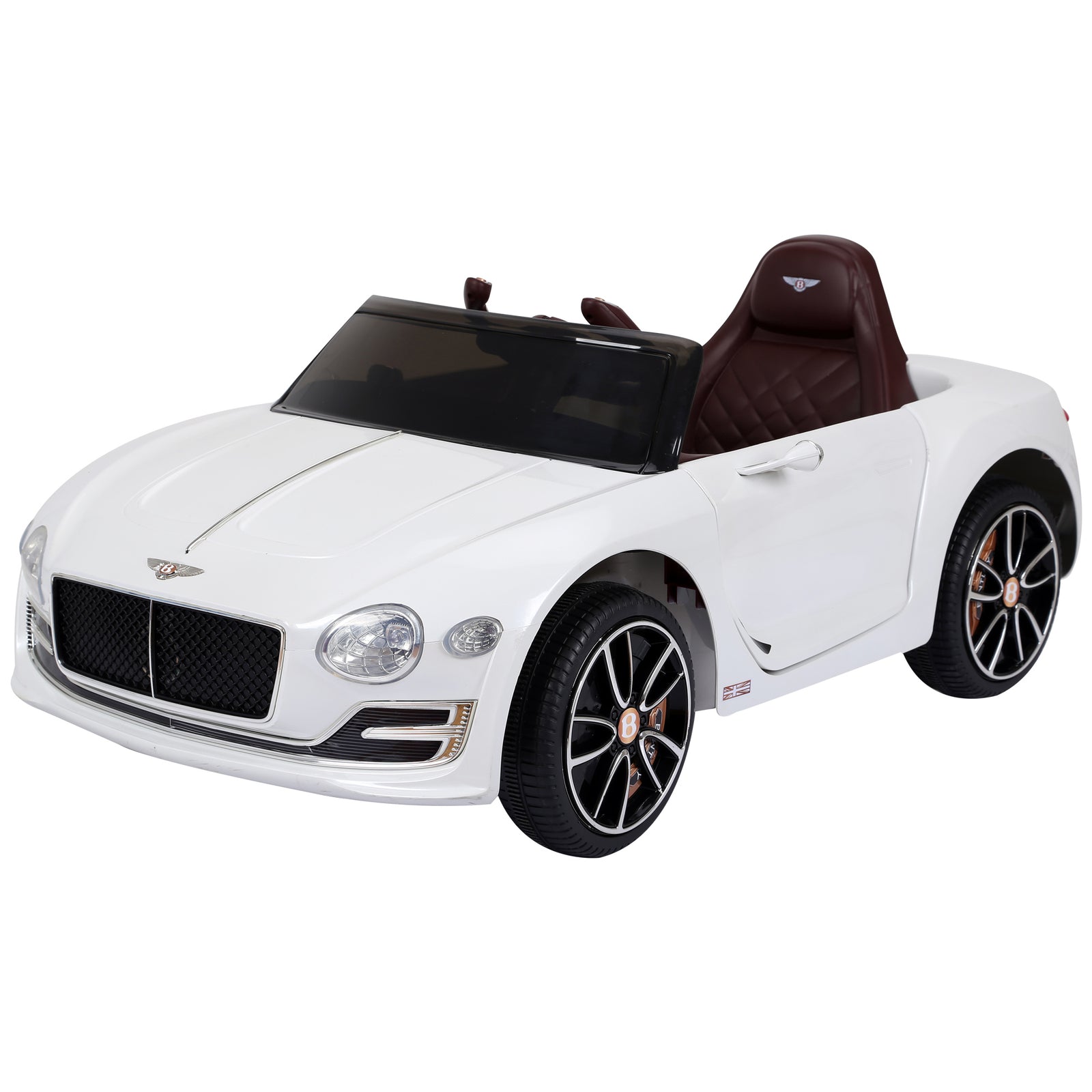 Electric Ride-on Car W/ Led Lights Music Parental Remote Control | White
