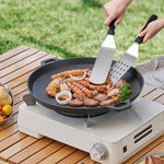 Living and Home 34cm Dia Pre-seasoned Round Dual-handle Cast Iron Grill Pan