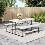Foldable Picnic Table And Bench Set | One Size | White