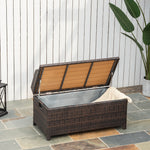 Pe Rattan Outdoor Storage Benches, Aluminium Garden Bench | Brown