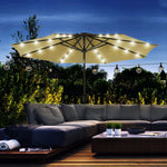 2.7m Patio Led Umbrella W/ Tilt/crank | Brown